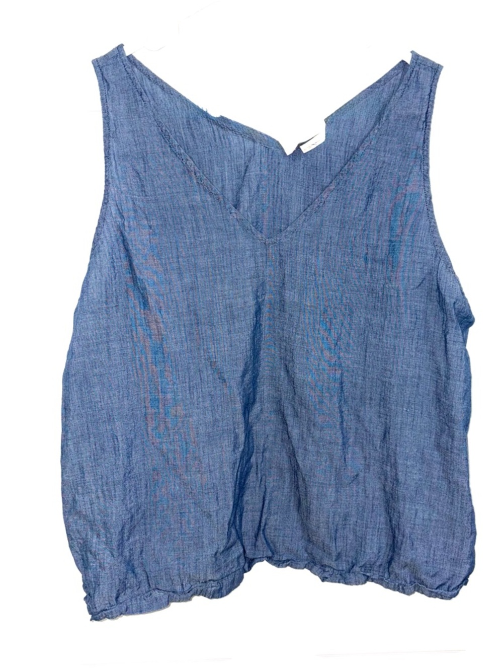 LOFT Textured Navy Blue V-Neck Sleeveless Tank